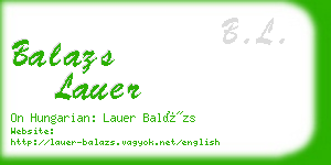 balazs lauer business card